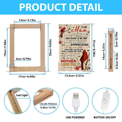 To My Mom I Know It's Not Easy To Raise A Man Mother's Day Frame Lamp, Mother's Day Night Light, Best Mom Ever, Gift For Mom