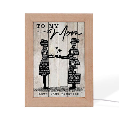 To My Mom I Lerned From You Portrait Frame Lamp, Mother's Day Night Light, Best Mom Ever, Gift For Mom