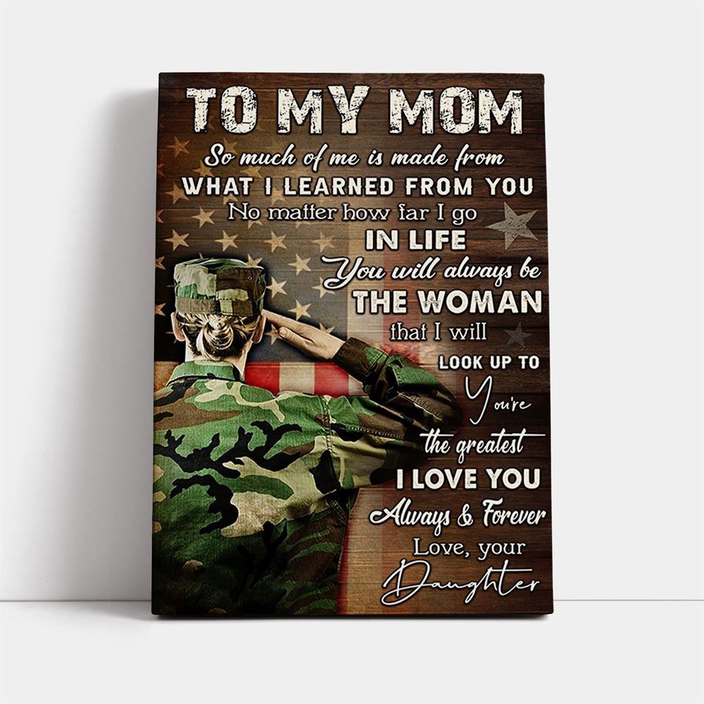 To My Mom I Love You Always And Forever Portrait Canvas, Mother's Day Canvas Art, Gift For Mom, Birthday Gift, Mother's Day Wall Art