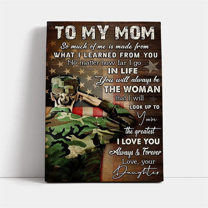 To My Mom I Love You Always And Forever Portrait Canvas, Mother's Day Canvas Art, Gift For Mom, Birthday Gift, Mother's Day Wall Art