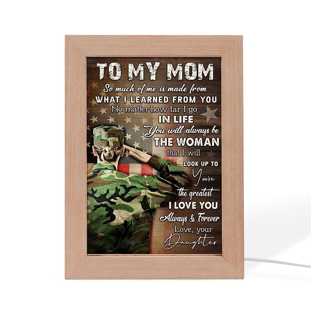 To My Mom I Love You Always And Forever Portrait Frame Lamp, Mother's Day Night Light, Best Mom Ever, Gift For Mom