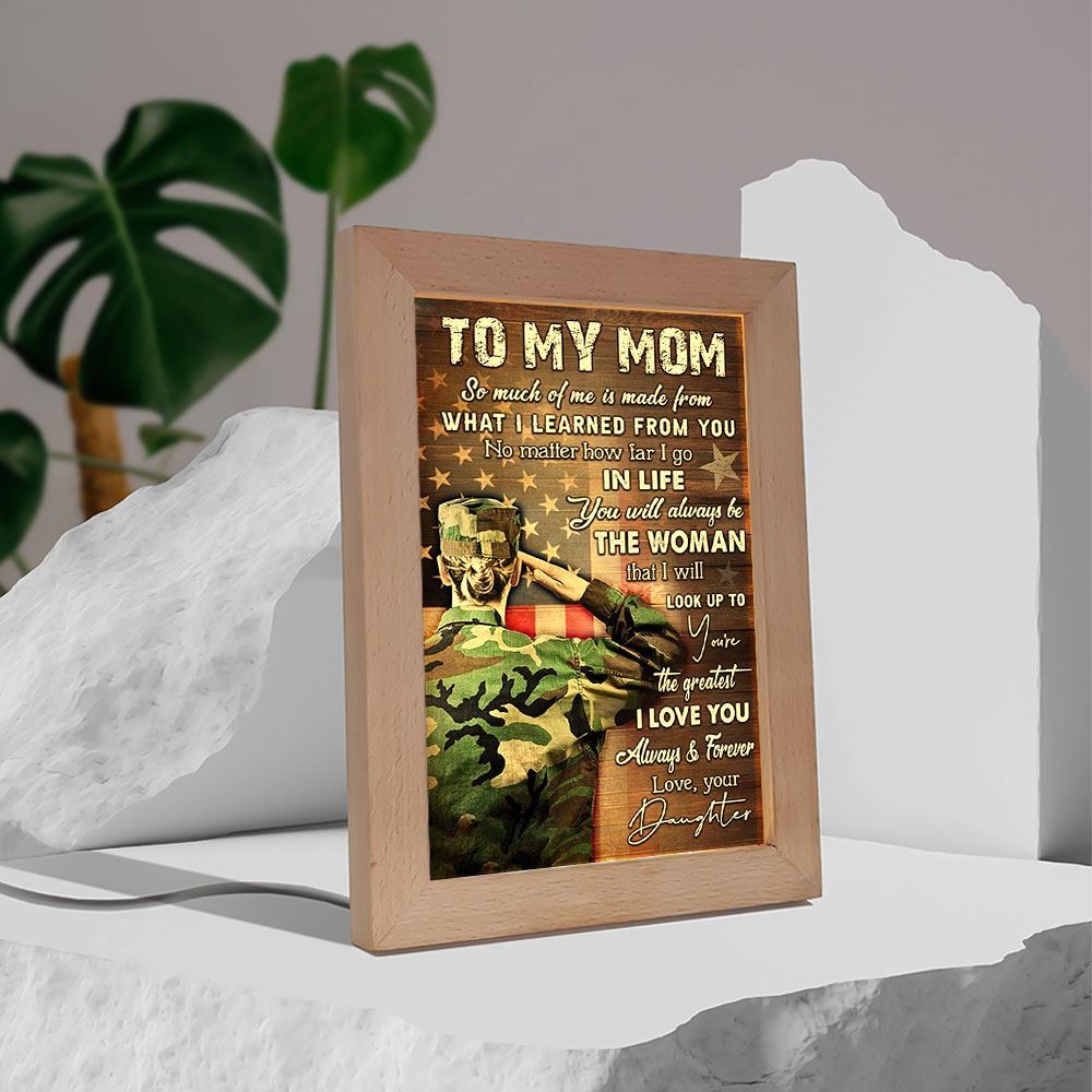 To My Mom I Love You Always And Forever Portrait Frame Lamp, Mother's Day Night Light, Best Mom Ever, Gift For Mom