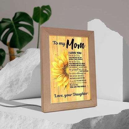 To My Mom I Love You For All The Time 1 Mother's Day Frame Lamp, Mother's Day Night Light, Best Mom Ever, Gift For Mom