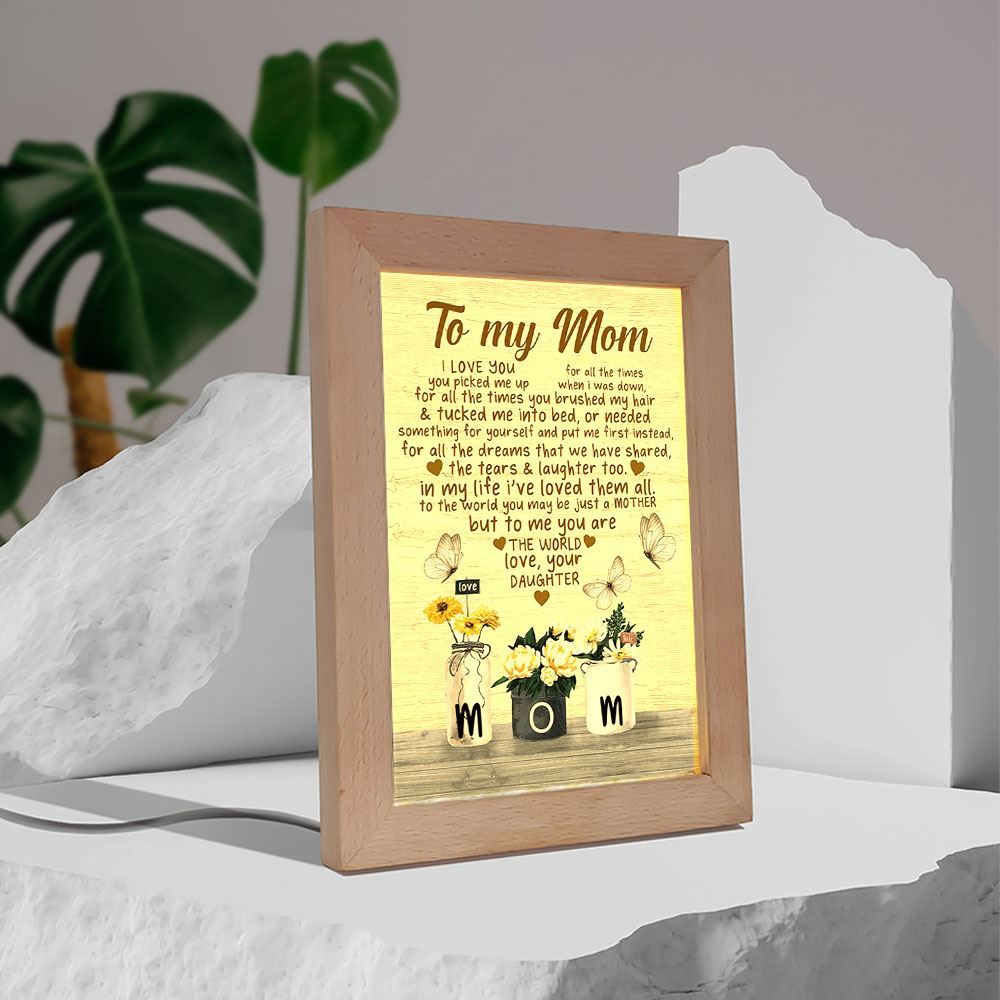 To My Mom I Love You For All The Time 2 Mother's Day Frame Lamp, Mother's Day Night Light, Best Mom Ever, Gift For Mom