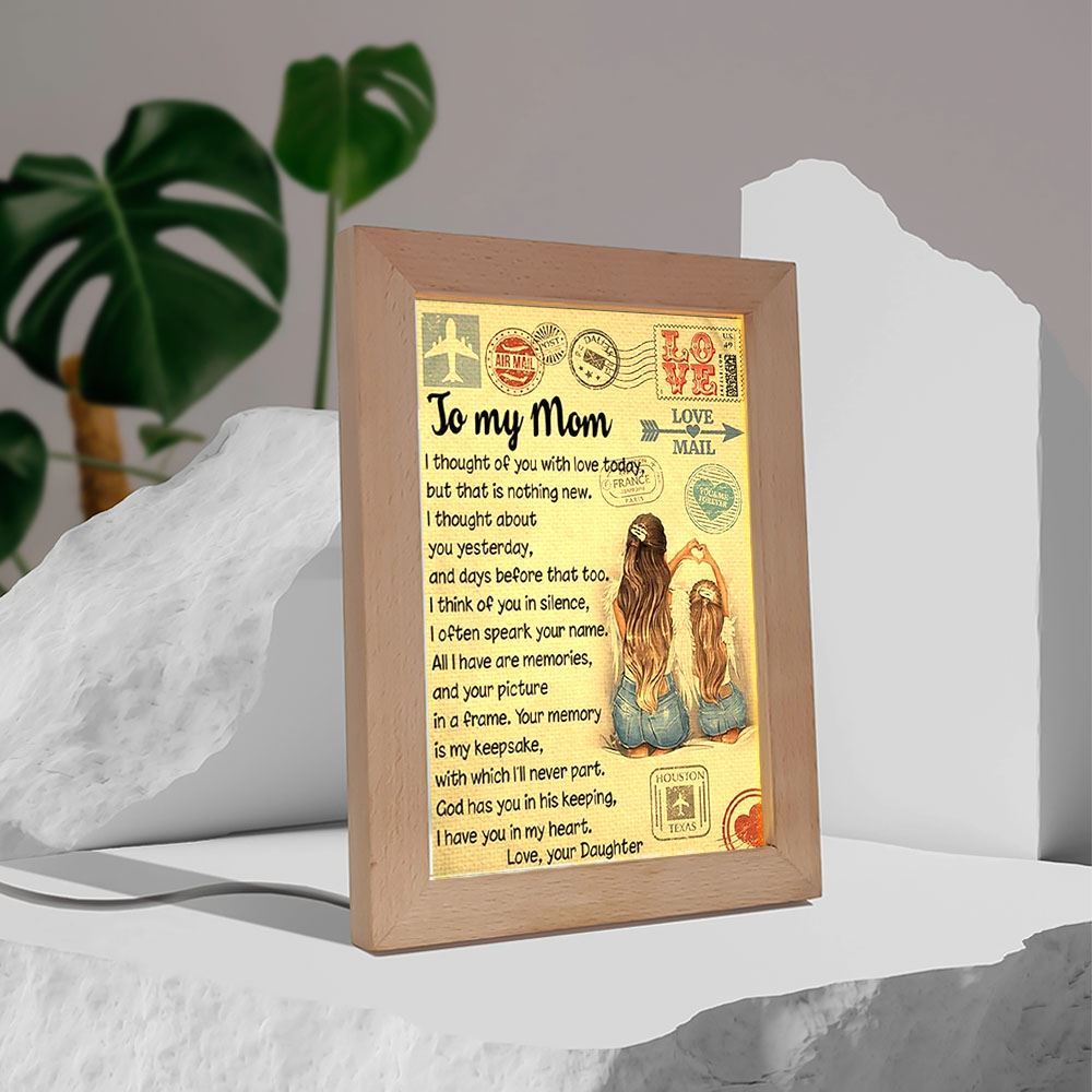 To My Mom I Thought Of You Mother's Day Frame Lamp, Mother's Day Night Light, Best Mom Ever, Gift For Mom