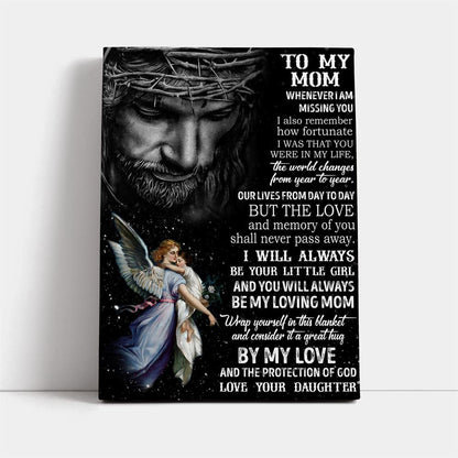 To My Mom Iam Missing You Canvas, Mother's Day Canvas Art, Gift For Mom, Birthday Gift, Mother's Day Wall Art