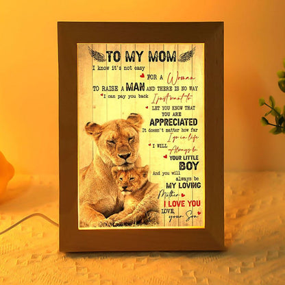 To My Mom Lion Son Mother's Day Gift Frame Lamp, Mother's Day Night Light, Best Mom Ever, Gift For Mom
