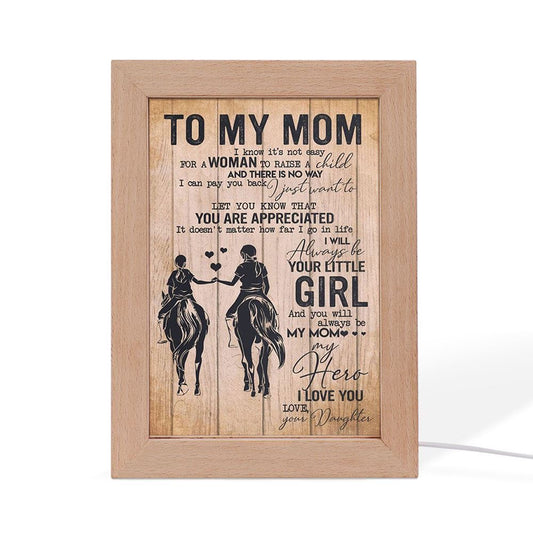 To My Mom Love From Daughter 1 Mother's Day Frame Lamp, Mother's Day Night Light, Best Mom Ever, Gift For Mom