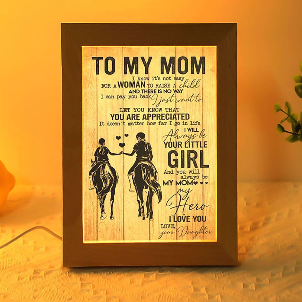To My Mom Love From Daughter 1 Mother's Day Frame Lamp, Mother's Day Night Light, Best Mom Ever, Gift For Mom