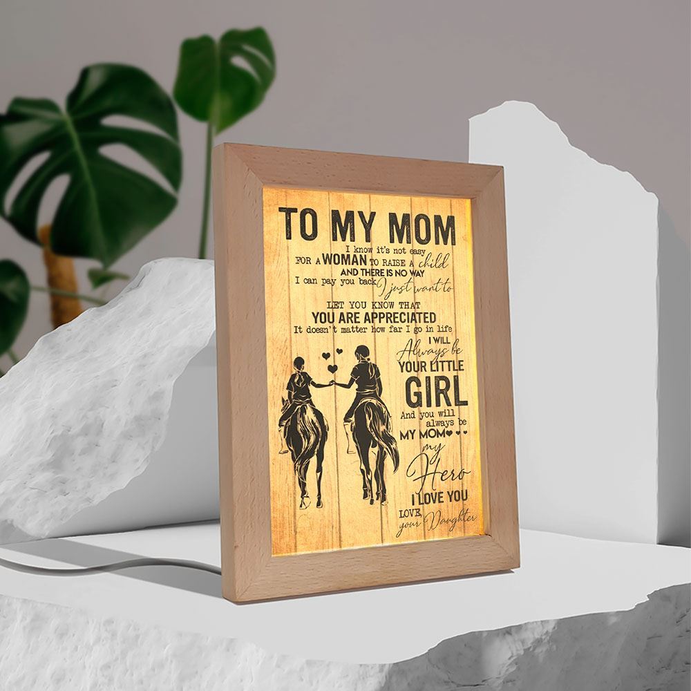 To My Mom Love From Daughter 1 Mother's Day Frame Lamp, Mother's Day Night Light, Best Mom Ever, Gift For Mom