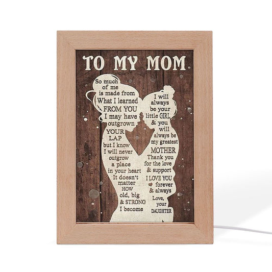 To My Mom Love From Daughter Mother's Day Frame Lamp, Mother's Day Night Light, Best Mom Ever, Gift For Mom