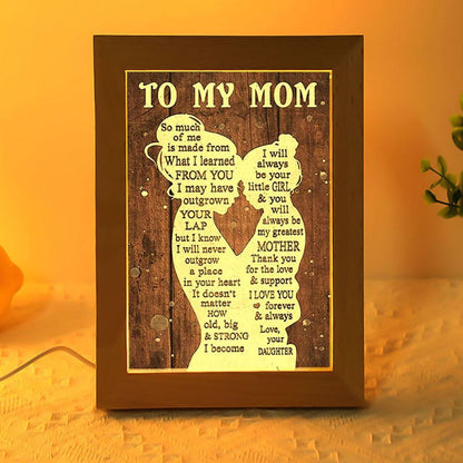 To My Mom Love From Daughter Mother's Day Frame Lamp, Mother's Day Night Light, Best Mom Ever, Gift For Mom