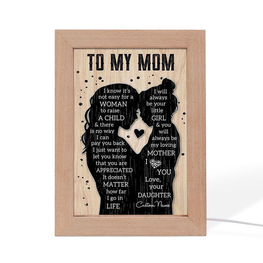 To My Mom Love From Daughter Personalized Mother's Day Frame Lamp, Mother's Day Night Light, Best Mom Ever, Gift For Mom