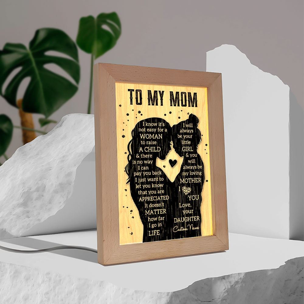 To My Mom Love From Daughter Personalized Mother's Day Frame Lamp, Mother's Day Night Light, Best Mom Ever, Gift For Mom