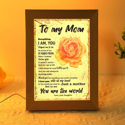 To My Mom Love From Daughter Rose Mother's Day Frame Lamp, Mother's Day Night Light, Best Mom Ever, Gift For Mom