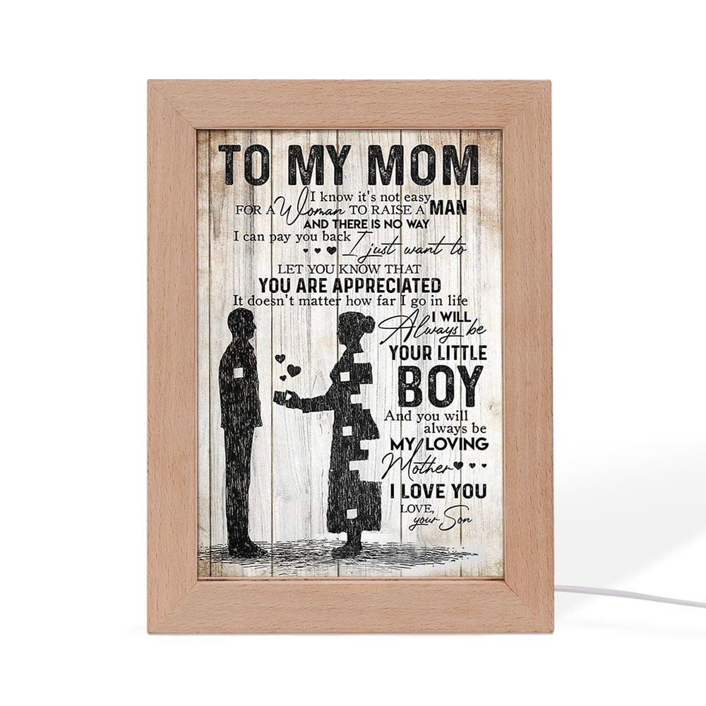 To My Mom Love From Son Mother's Day Frame Lamp, Mother's Day Night Light, Best Mom Ever, Gift For Mom
