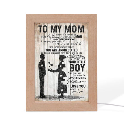 To My Mom Love From Son Mother's Day Frame Lamp, Mother's Day Night Light, Best Mom Ever, Gift For Mom