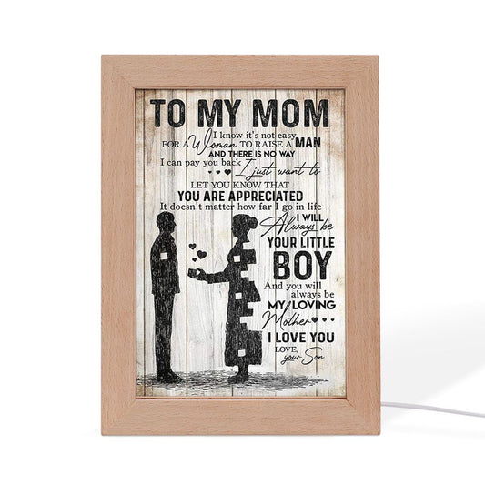 To My Mom Love From Son Mother's Day Frame Lamp, Mother's Day Night Light, Best Mom Ever, Gift For Mom