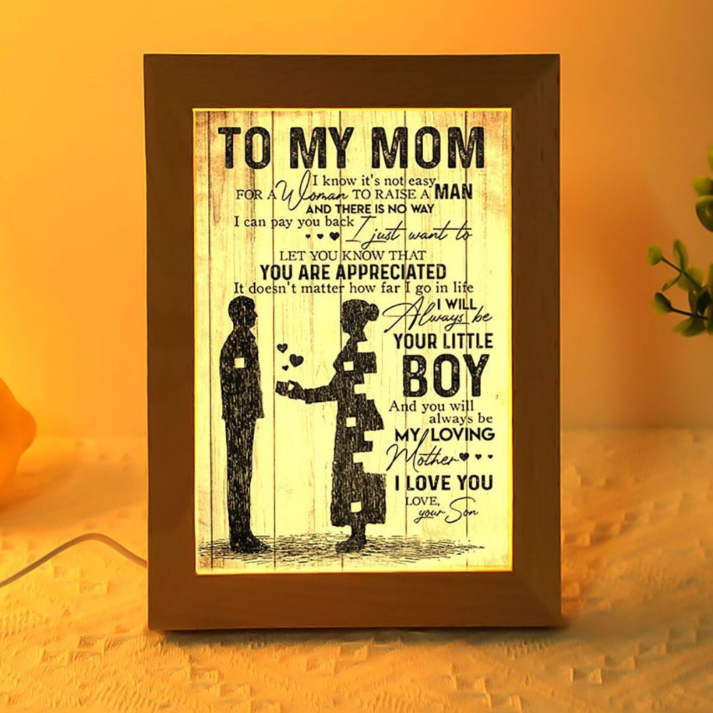 To My Mom Love From Son Mother's Day Frame Lamp, Mother's Day Night Light, Best Mom Ever, Gift For Mom