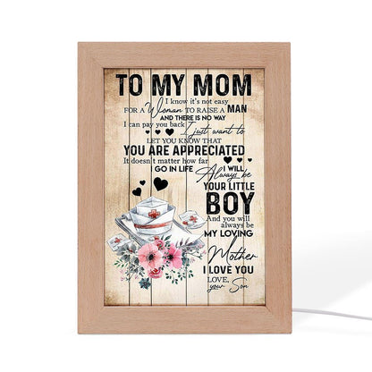 To My Mom Nurse Son Mother's Day Gift Frame Lamp, Mother's Day Night Light, Best Mom Ever, Gift For Mom