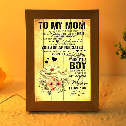 To My Mom Nurse Son Mother's Day Gift Frame Lamp, Mother's Day Night Light, Best Mom Ever, Gift For Mom