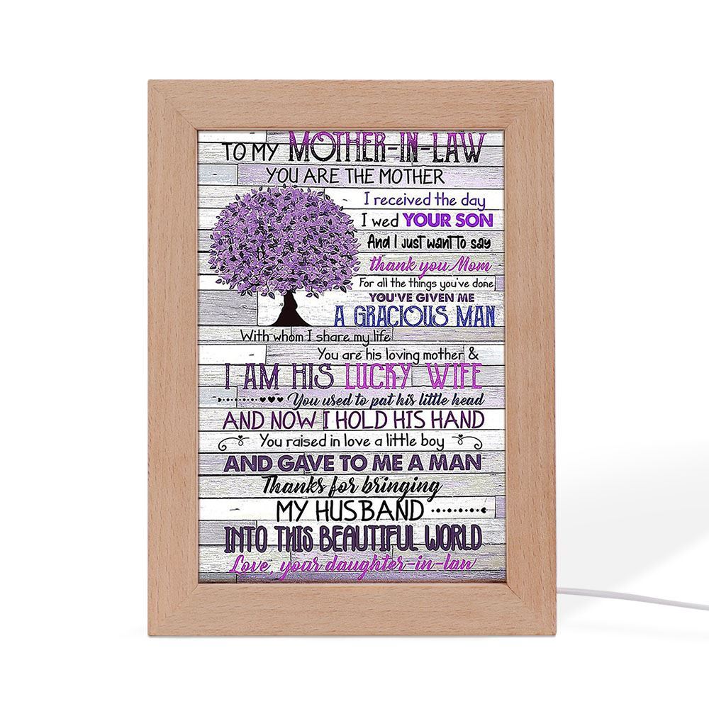 To My Mother In Law You Are The Mother I Received The Day Vertical Paper Frame Lamp, Mother's Day Night Light, Best Mom Ever, Gift For Mom