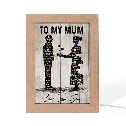 To My Mum Frame Lamp, Mother's Day Night Light, Best Mom Ever, Gift For Mom