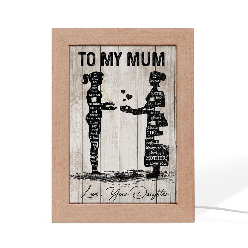 To My Mum Frame Lamps, Mother's Day Night Light, Best Mom Ever, Gift For Mom