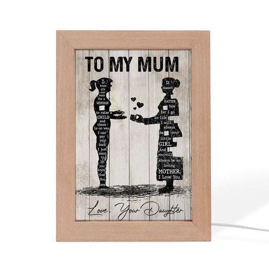 To My Mum Frame Lamps, Mother's Day Night Light, Best Mom Ever, Gift For Mom