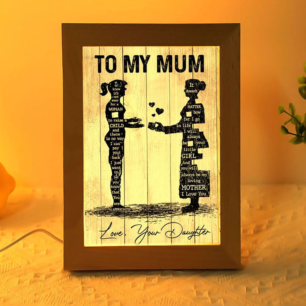 To My Mum Frame Lamps, Mother's Day Night Light, Best Mom Ever, Gift For Mom
