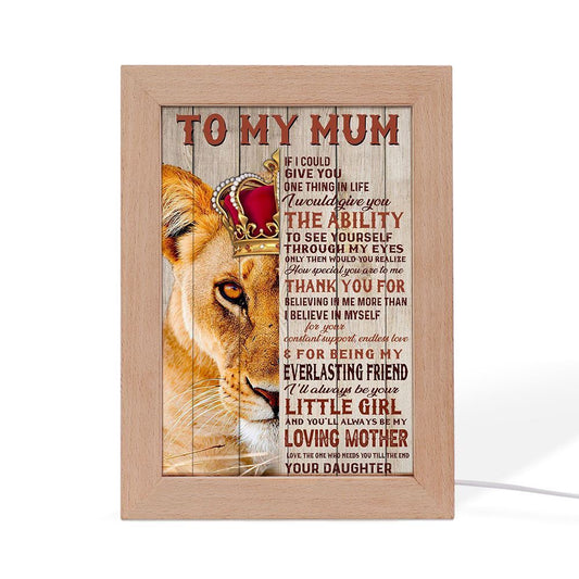 To My Mum Lion Frame Lamp, Mother's Day Night Light, Best Mom Ever, Gift For Mom