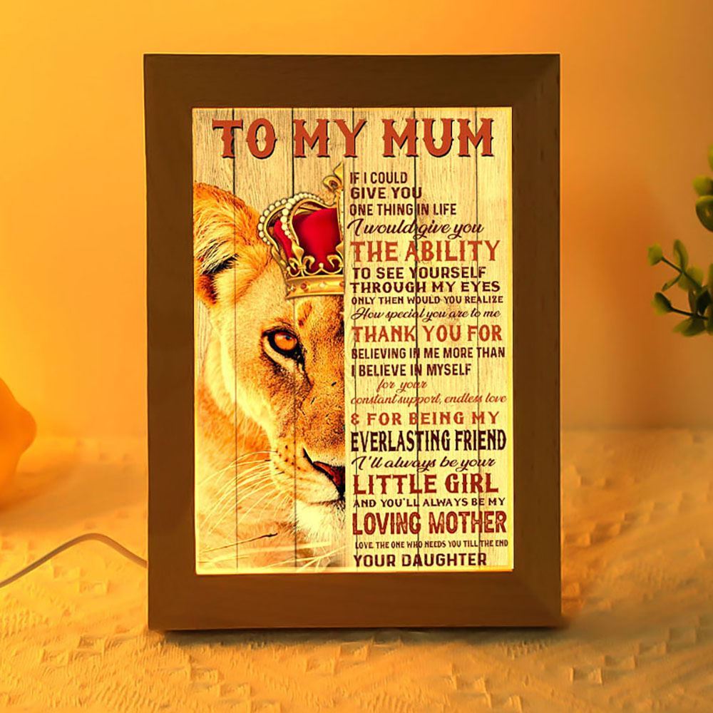 To My Mum Lion Frame Lamp, Mother's Day Night Light, Best Mom Ever, Gift For Mom