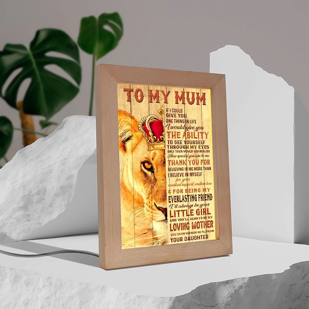 To My Mum Lion Frame Lamp, Mother's Day Night Light, Best Mom Ever, Gift For Mom