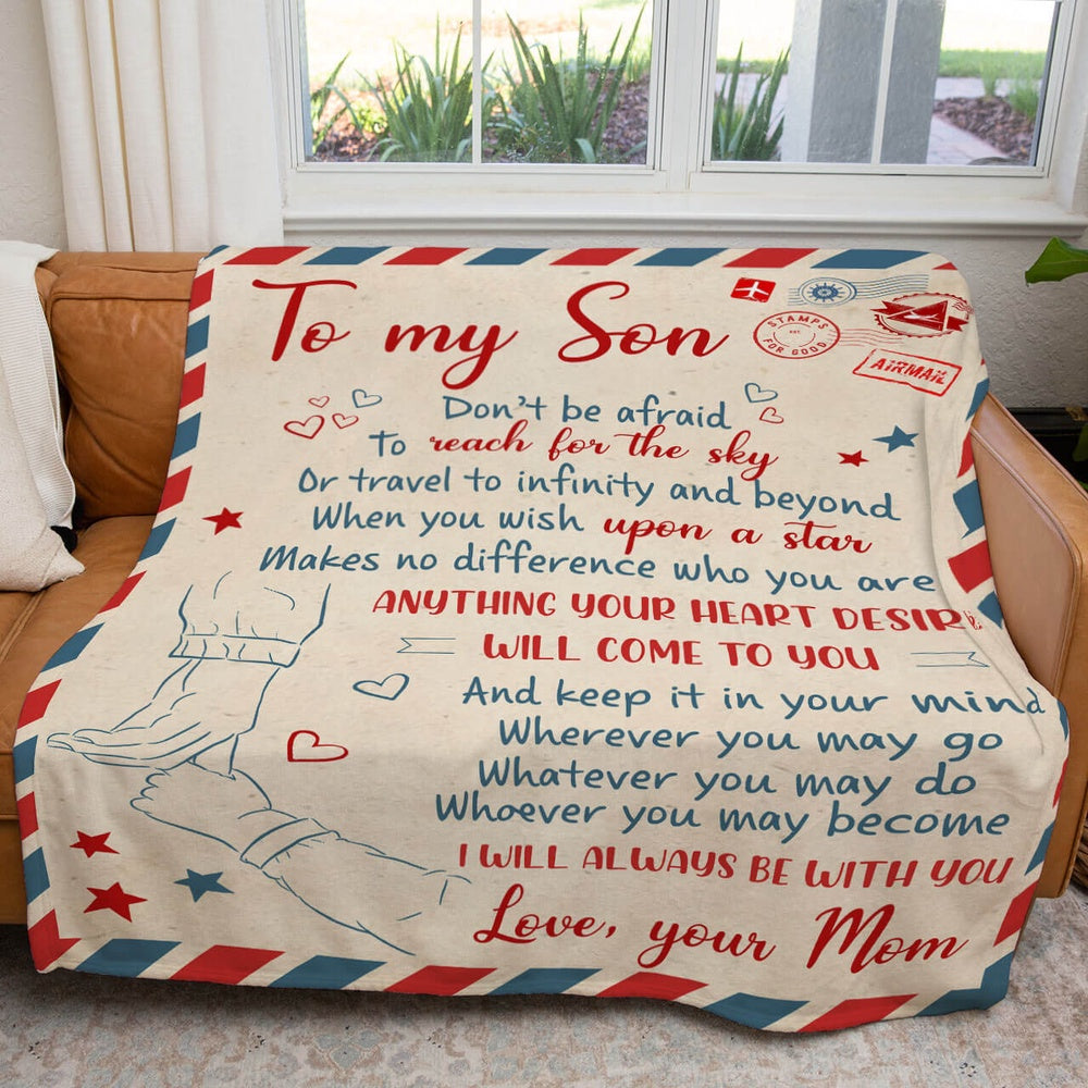 To My Son Christmas Blanket, I Will Always Be With You, Don'T Be Afraid Blanket, Christmas Blanket