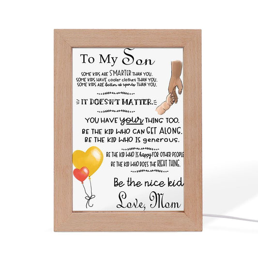 To My Son From Love Mom Vertical Frame Lamp, Mother's Day Night Light, Best Mom Ever, Gift For Mom