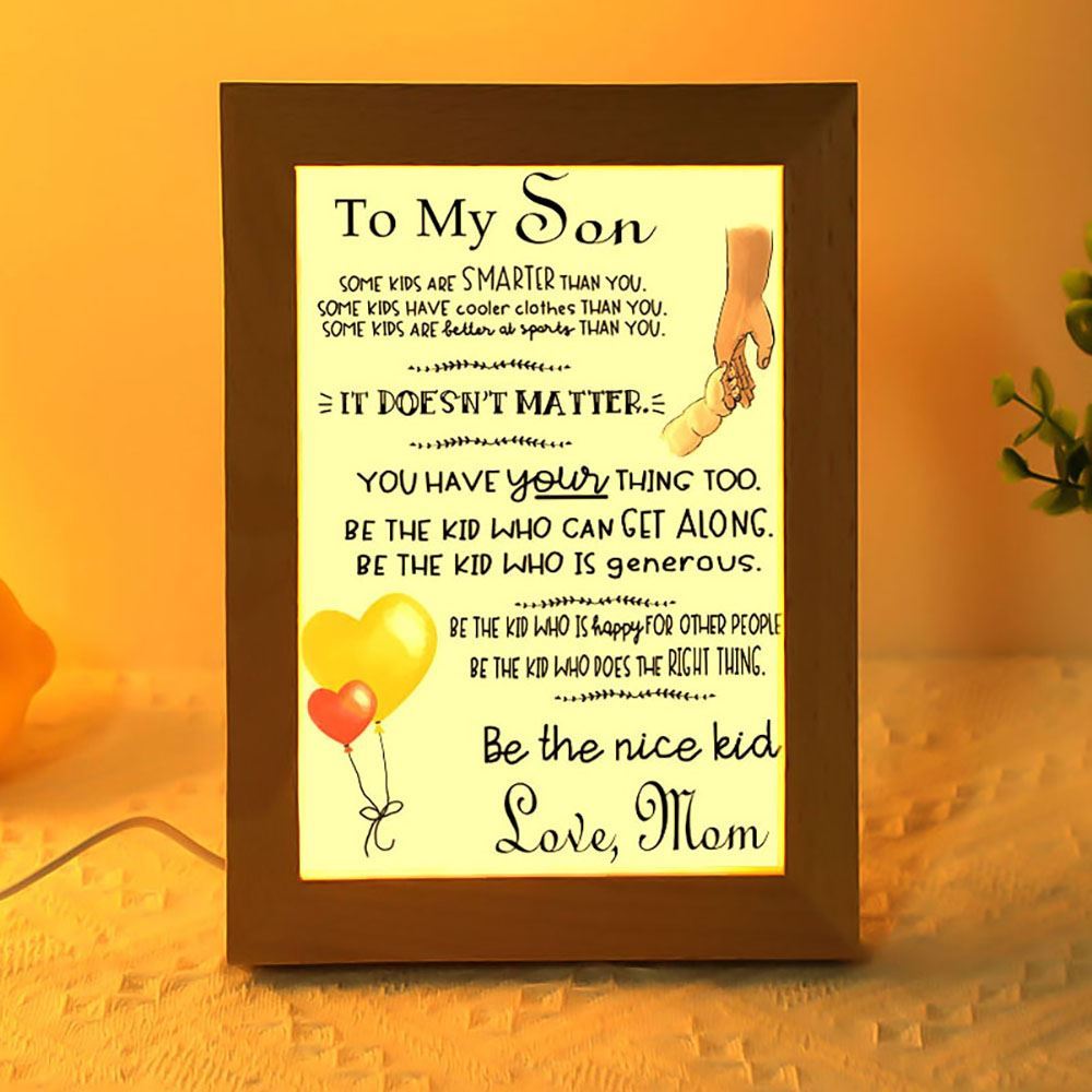 To My Son From Love Mom Vertical Frame Lamp, Mother's Day Night Light, Best Mom Ever, Gift For Mom