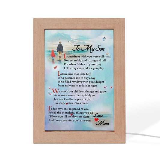 To My Son Love Mom Portrait Frame Lamp, Mother's Day Night Light, Best Mom Ever, Gift For Mom