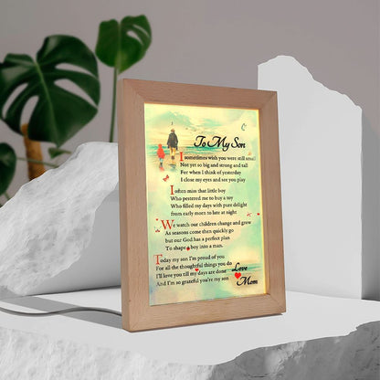To My Son Love Mom Portrait Frame Lamp, Mother's Day Night Light, Best Mom Ever, Gift For Mom