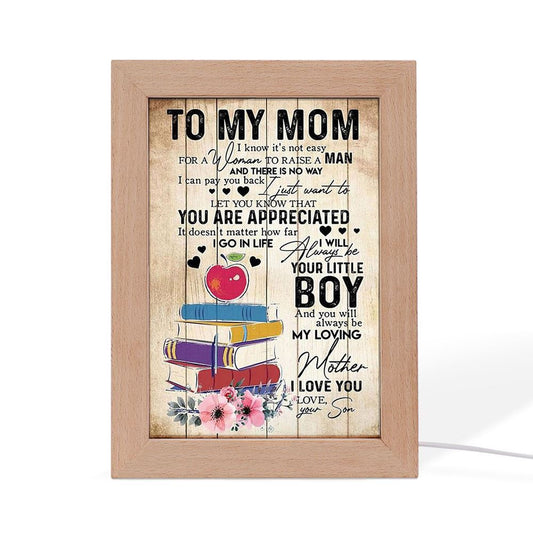 To My Teacher Mom Floral Frame Lamp Mother'S Day Gift, Mother's Day Night Light, Best Mom Ever, Gift For Mom