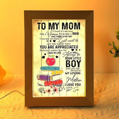 To My Teacher Mom Floral Frame Lamp Mother'S Day Gift, Mother's Day Night Light, Best Mom Ever, Gift For Mom