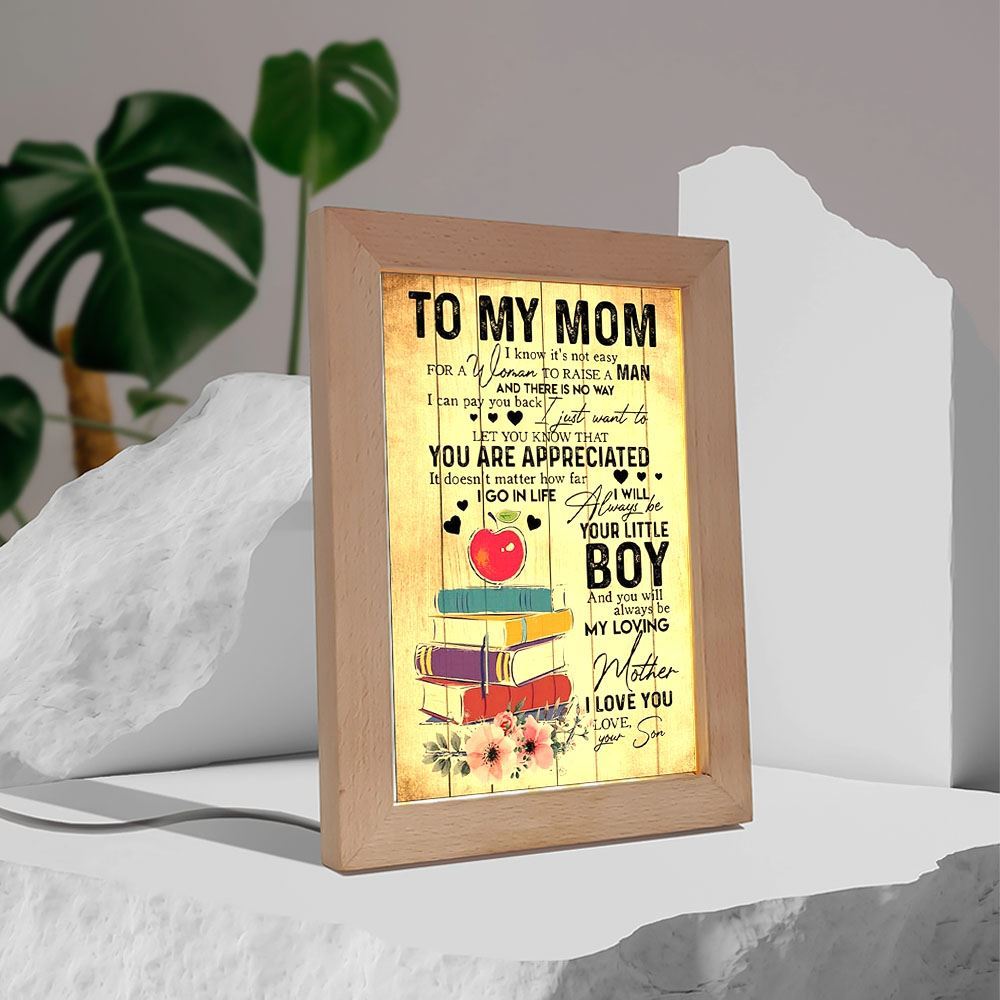 To My Teacher Mom Floral Frame Lamp Mother'S Day Gift, Mother's Day Night Light, Best Mom Ever, Gift For Mom