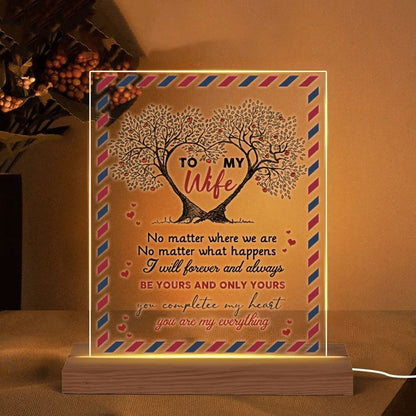 To My Wife, Personalized Night Light For Wife From Husband, Wedding Anniversary Romantic Gifts For Her, Mother's Day Led Light, Mom Gift
