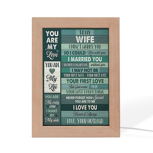 To My Wife You Are My Love Frame Lamp, Mother's Day Night Light, Best Mom Ever, Gift For Mom