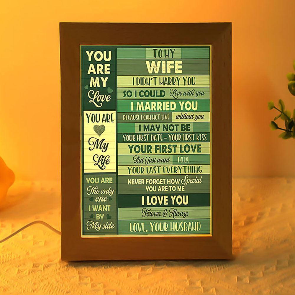 To My Wife You Are My Love Frame Lamp, Mother's Day Night Light, Best Mom Ever, Gift For Mom