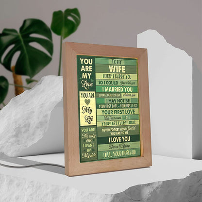 To My Wife You Are My Love Frame Lamp, Mother's Day Night Light, Best Mom Ever, Gift For Mom