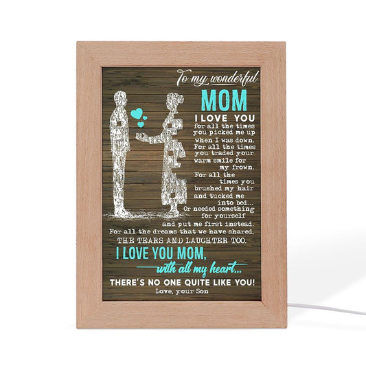 To My Wonderful Frame Lamp, Mother's Day Night Light, Best Mom Ever, Gift For Mom