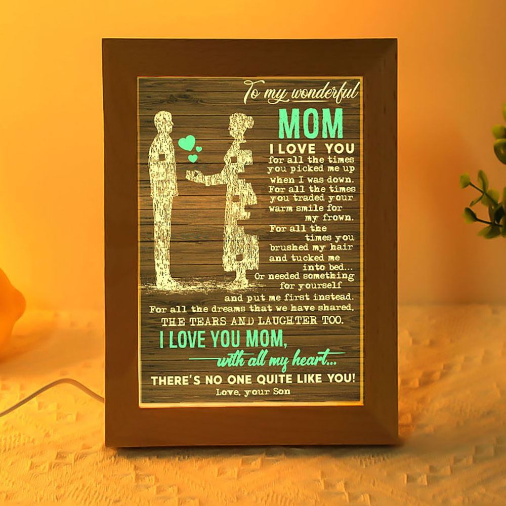 To My Wonderful Frame Lamp, Mother's Day Night Light, Best Mom Ever, Gift For Mom
