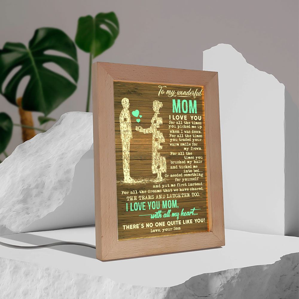 To My Wonderful Frame Lamp, Mother's Day Night Light, Best Mom Ever, Gift For Mom