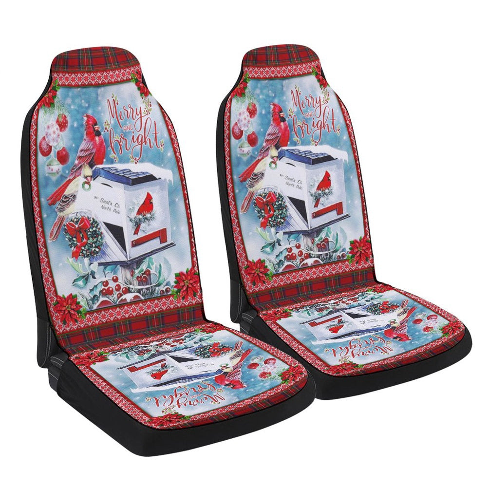 To Santa Clause Cardinal Christmas Cars Seat Cover, Christmas Car Seat Covers, Car Decor Gift