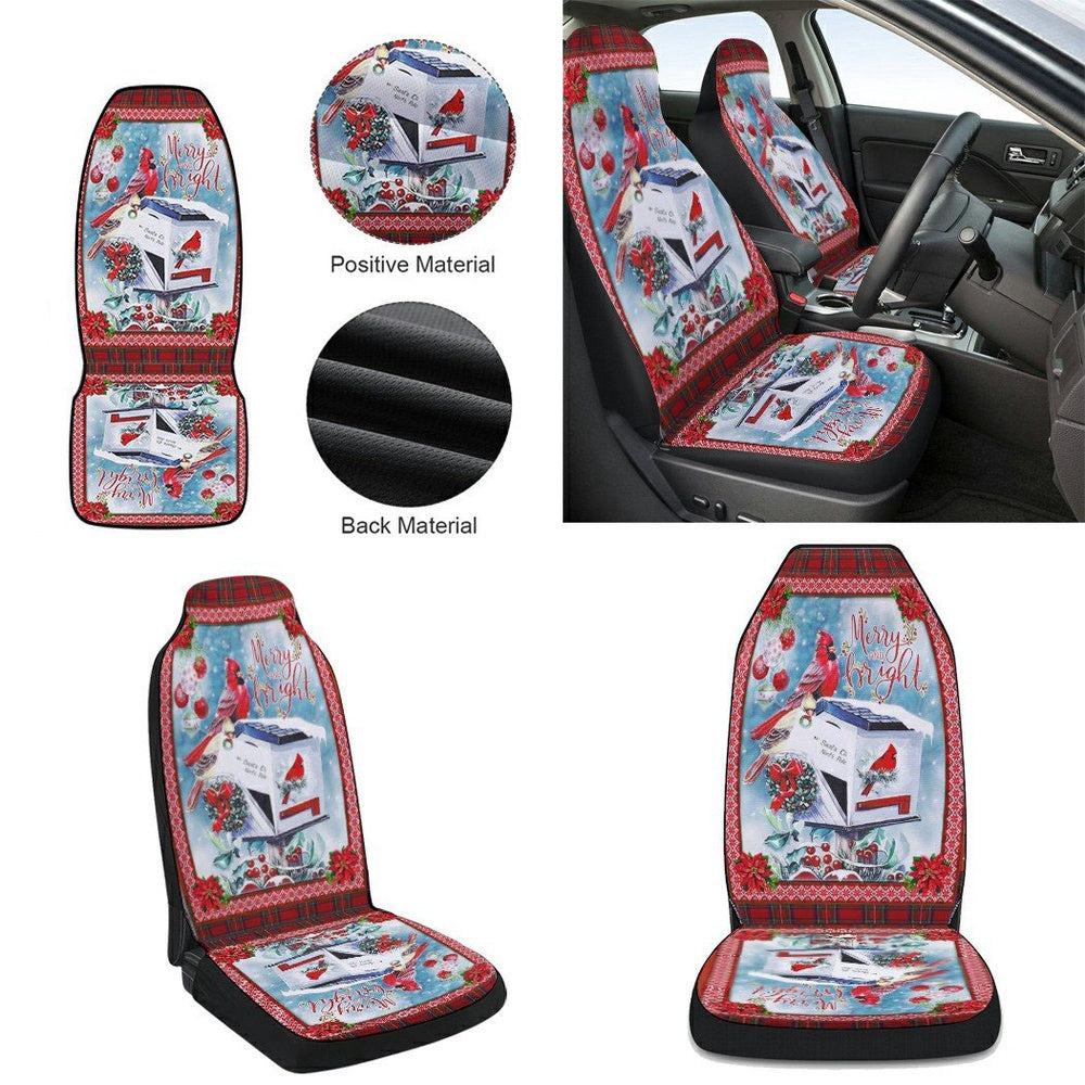 To Santa Clause Cardinal Christmas Cars Seat Cover, Christmas Car Seat Covers, Car Decor Gift